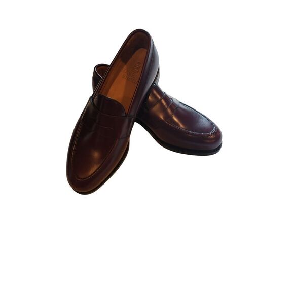 Herring Shoes Red Penny Loafers Charlton Size‎ 9 Goodyear Melted Made in England